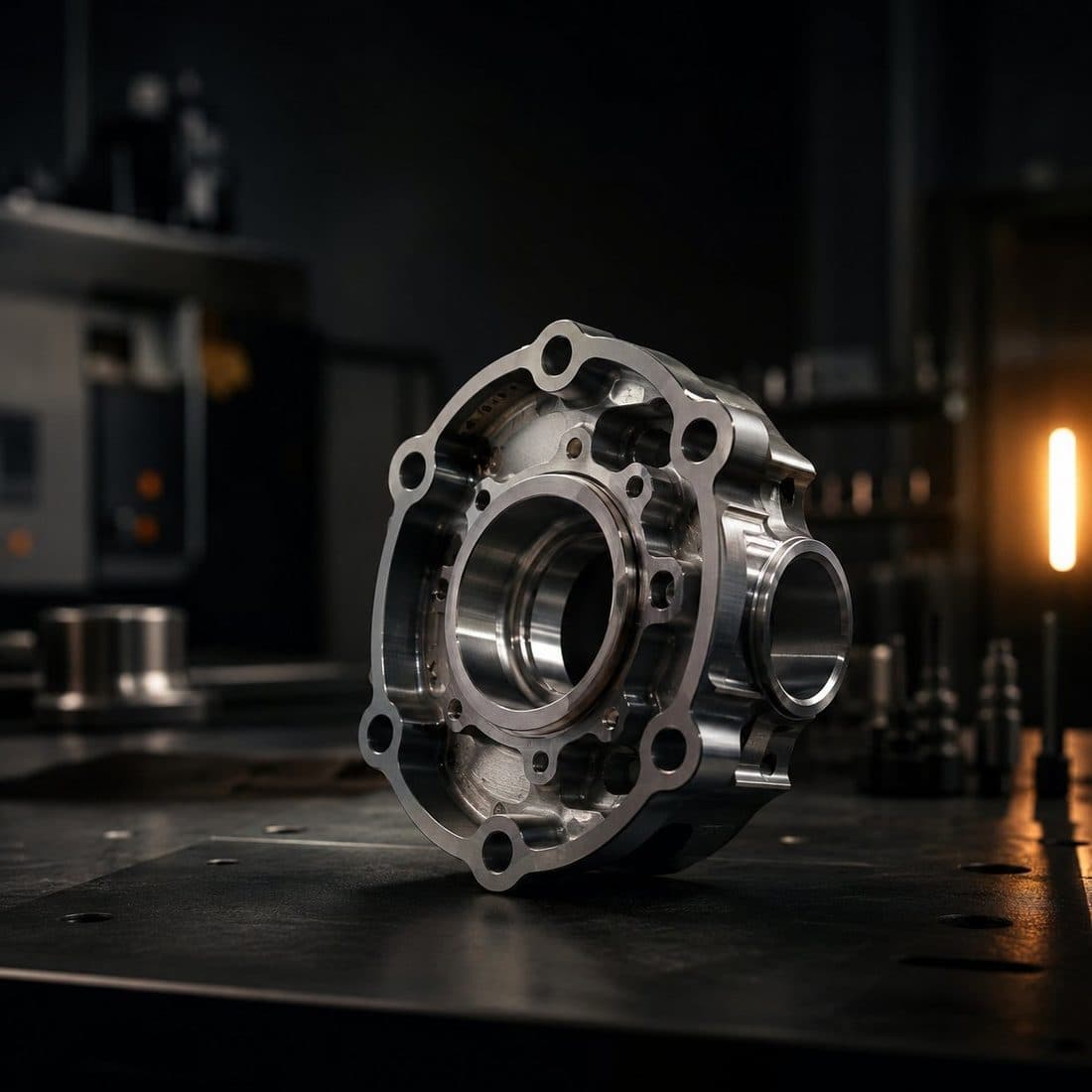 Precision CNC-machined aluminium housing component