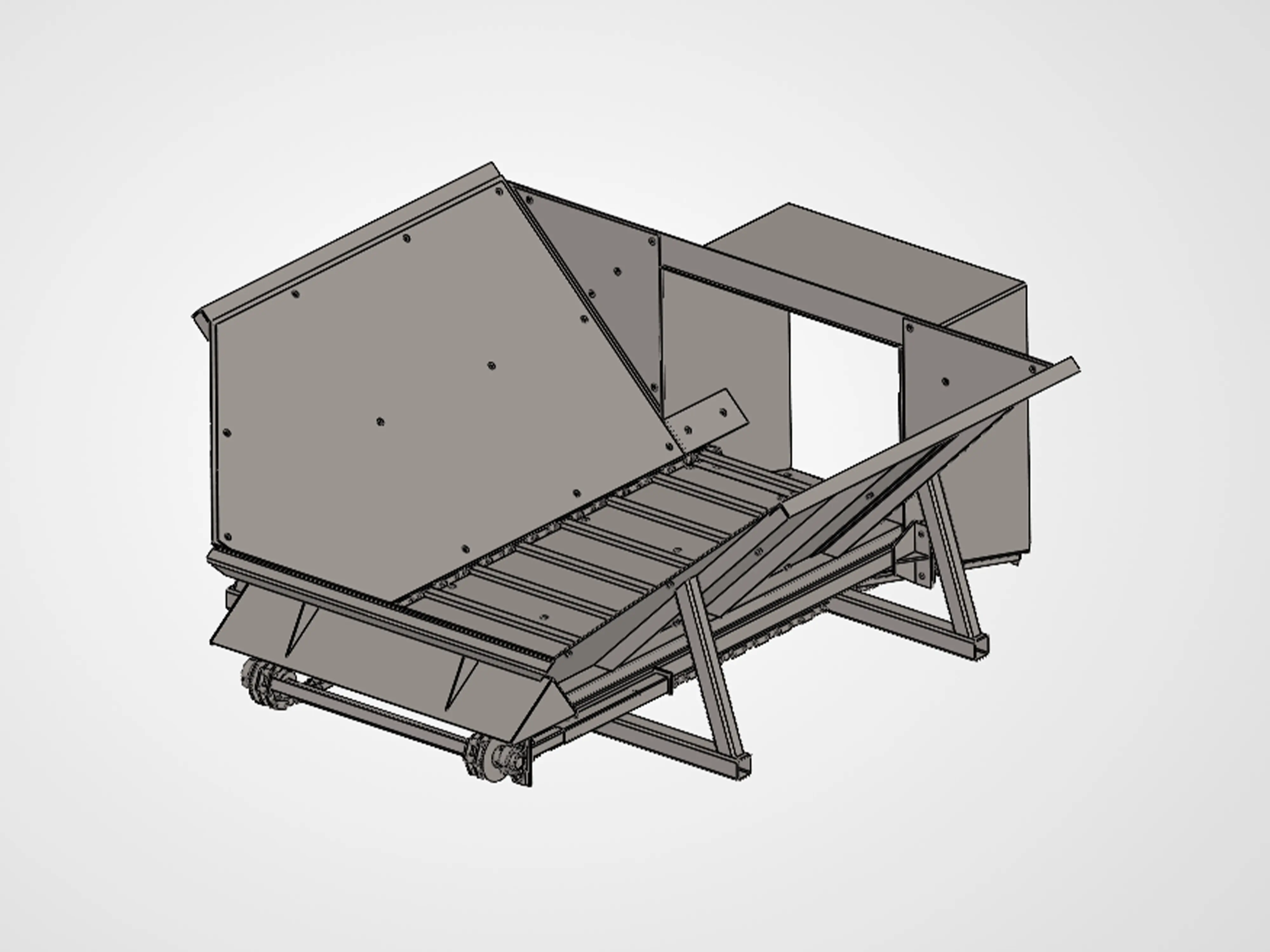 Apron feeder hopper for mining plant
