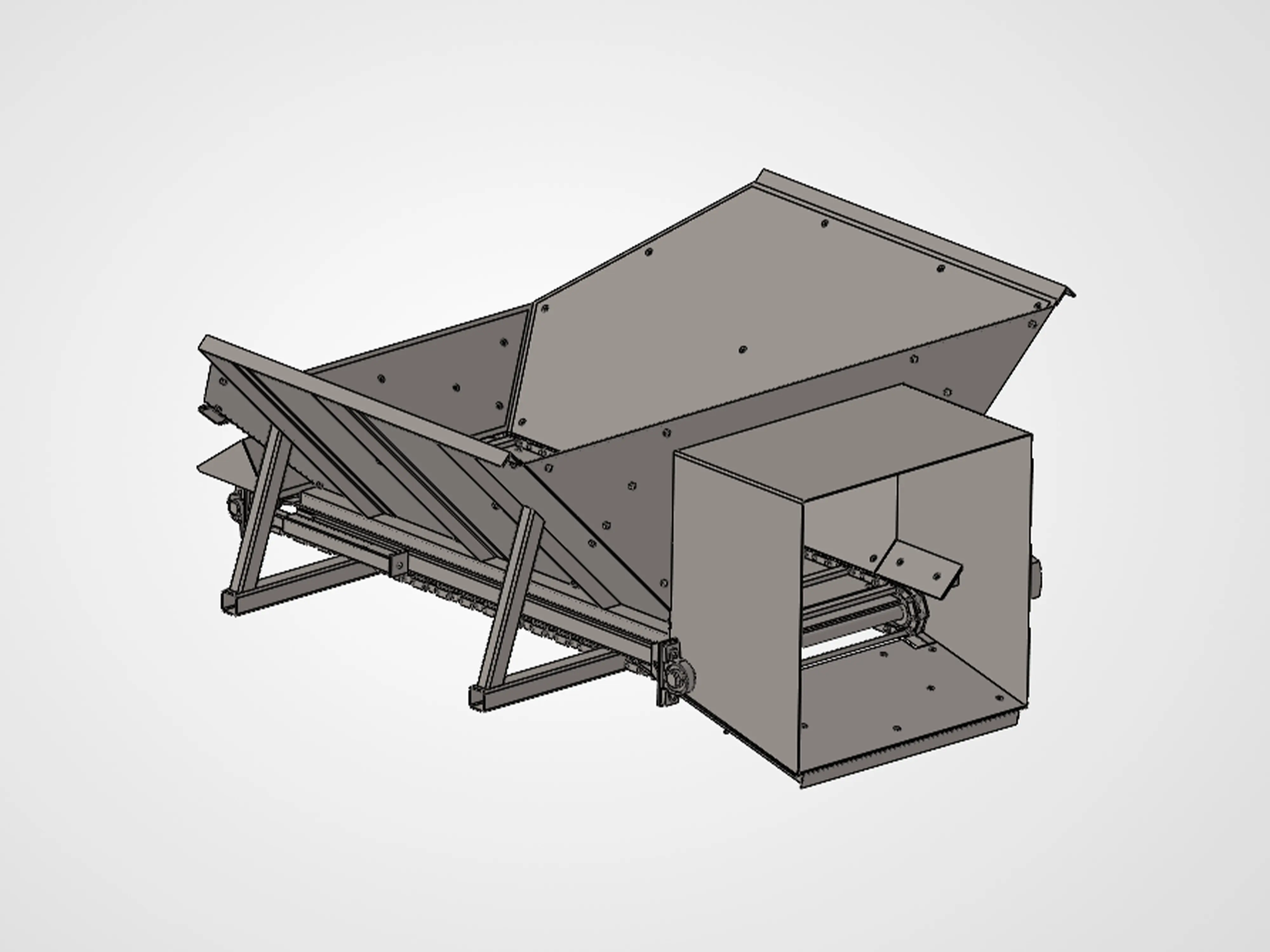 Apron feeder hopper for mining plant, second view