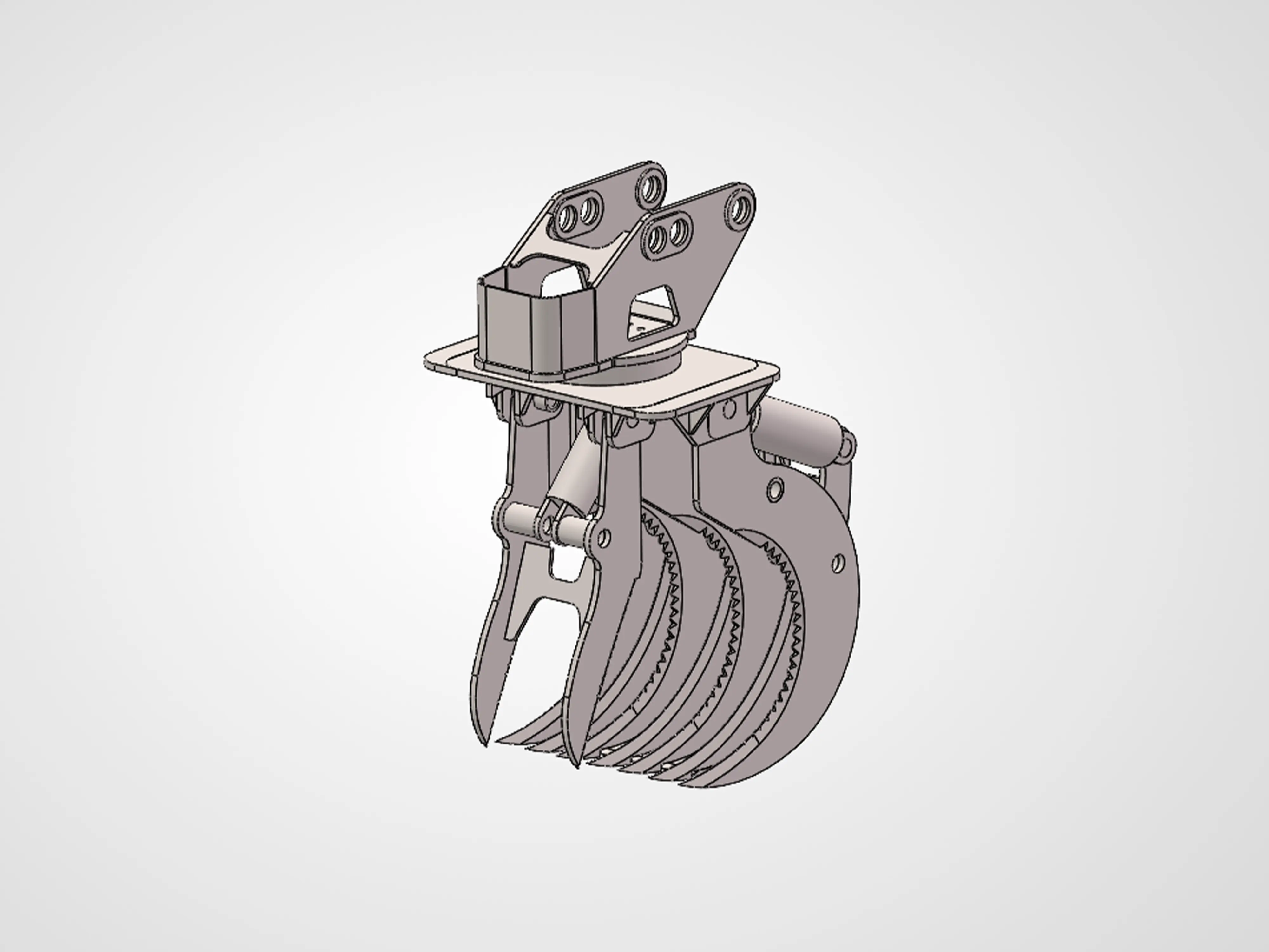 Hydraulic stump puller excavator attachment