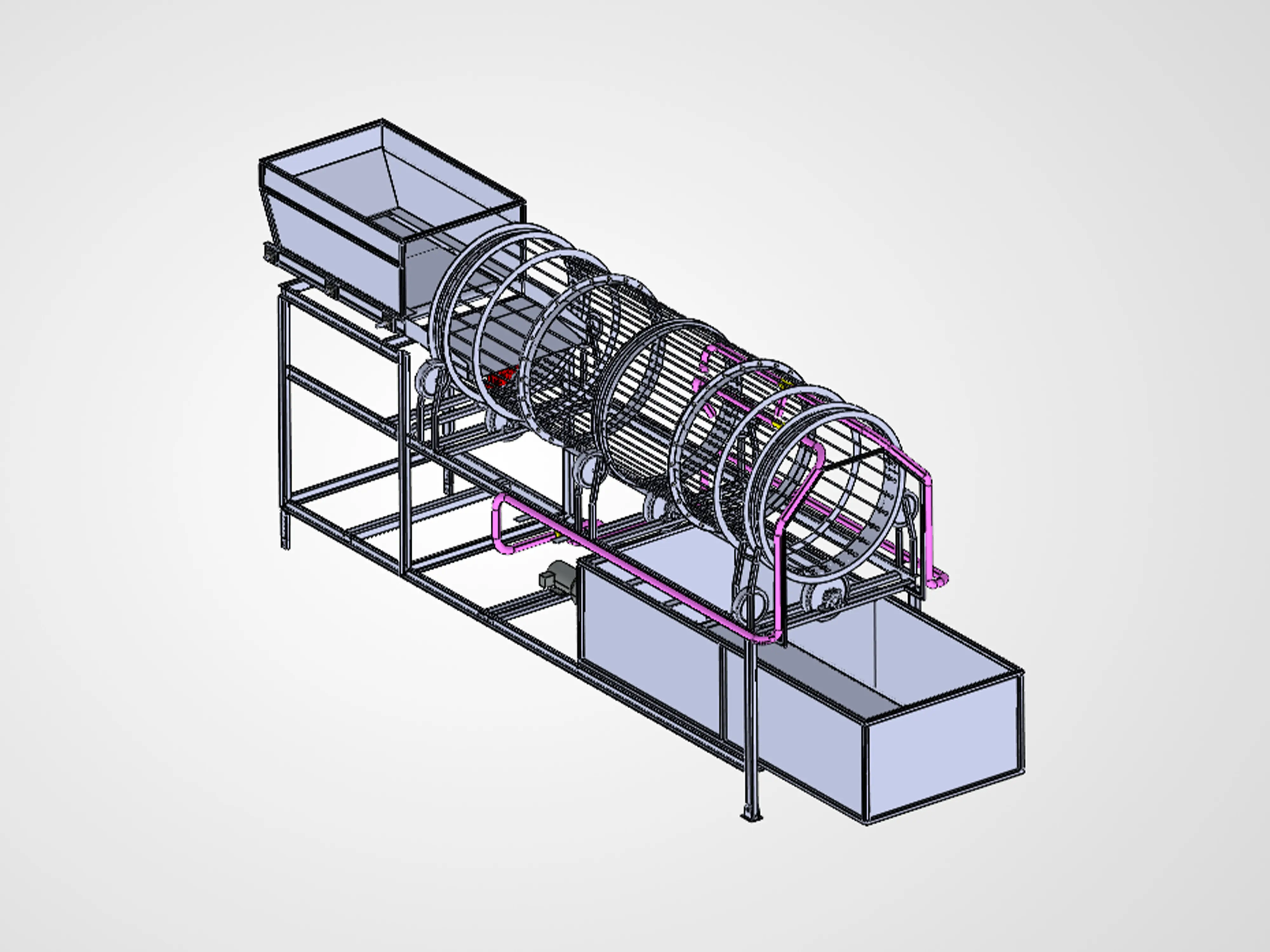 Rotary drum stump washing plant