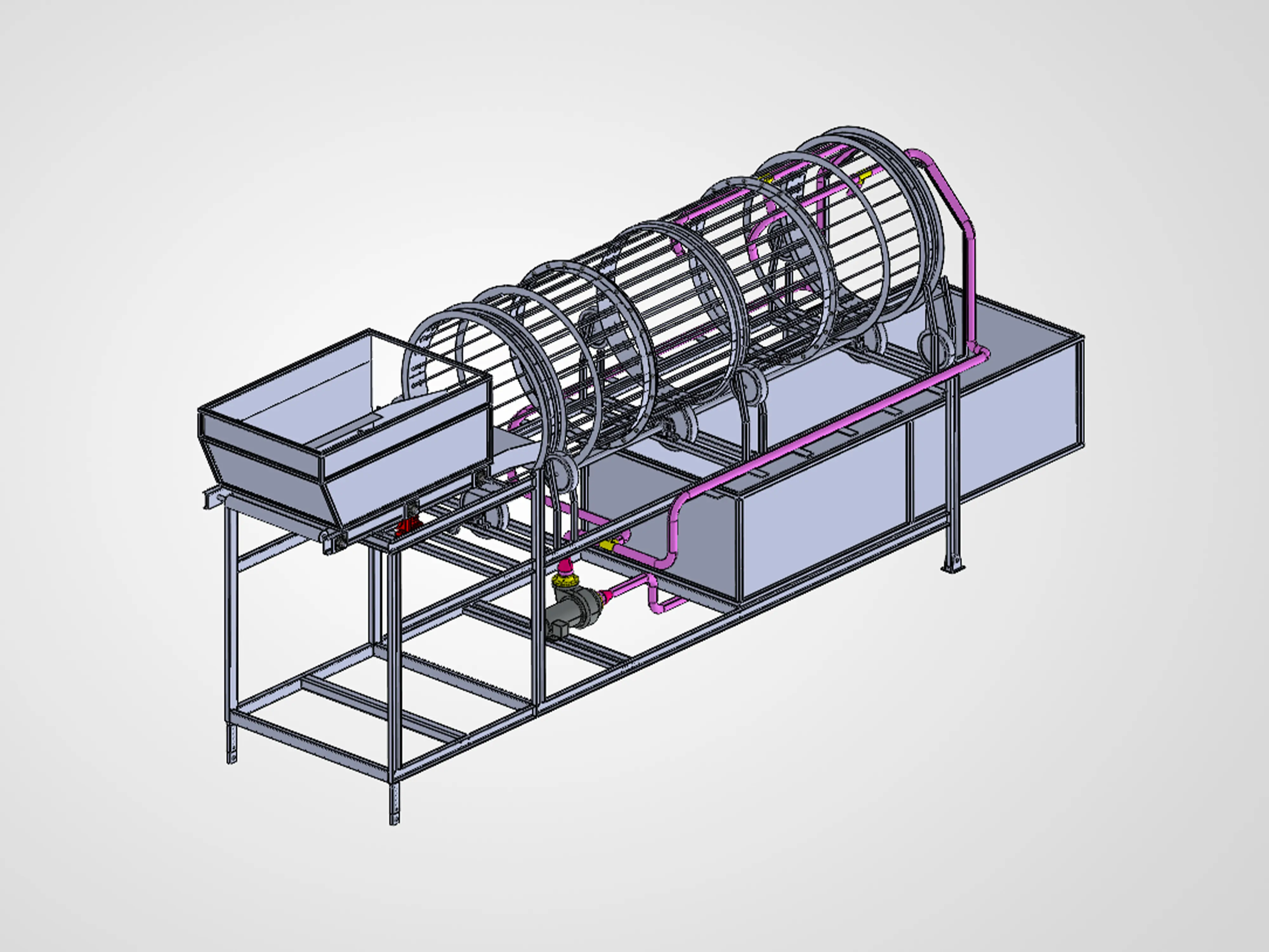 Rotary drum stump washing plant, second view